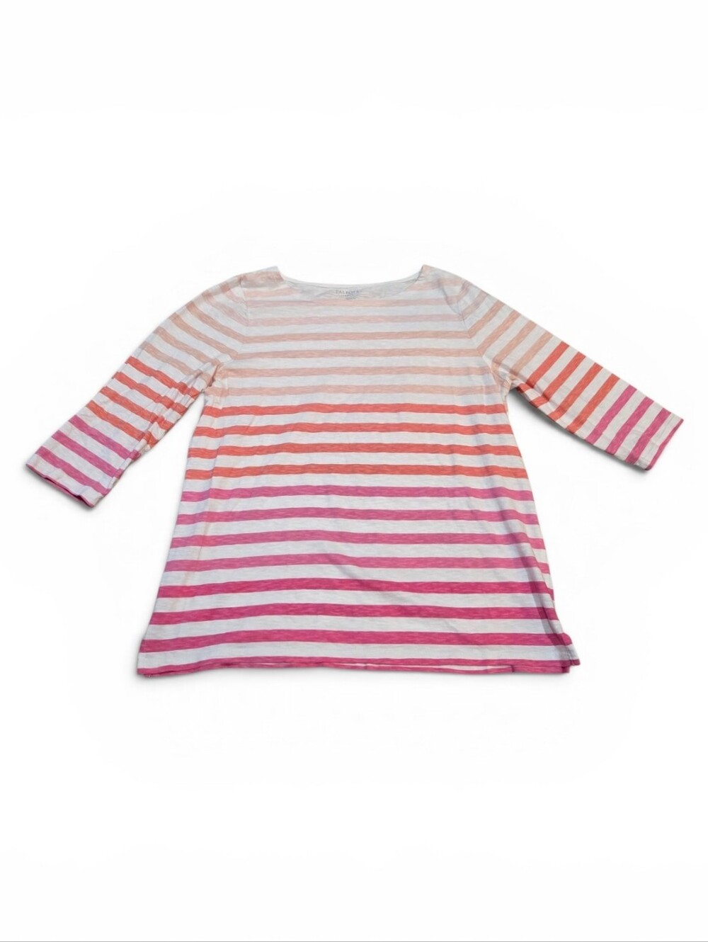 Talbots 3/4‎ Length Sleeve Top Ombre Pink Coral Size 1X